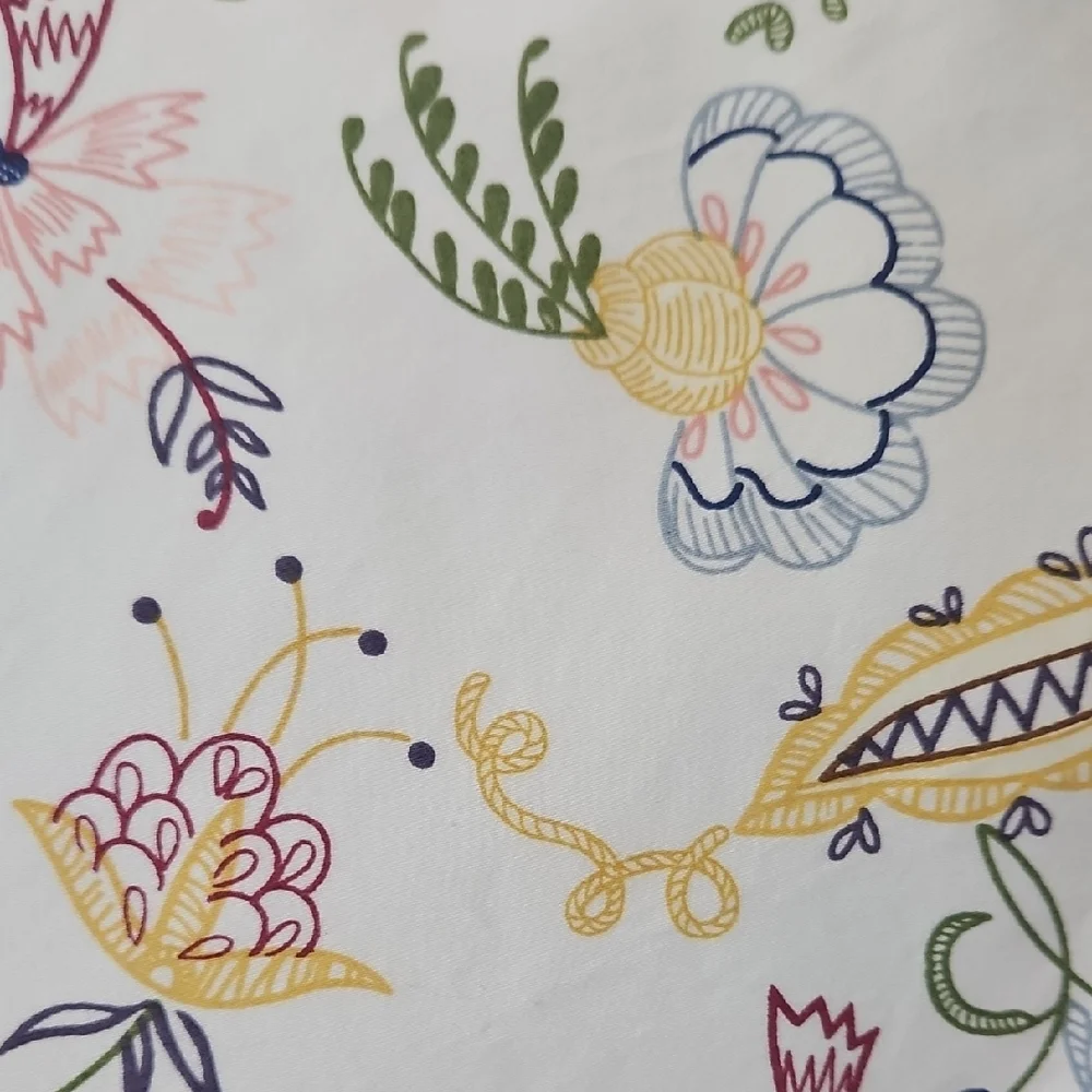 DownTown Company Floral Paisley Yellow  Blue Cotton King Duvet & Pillow Sham Set